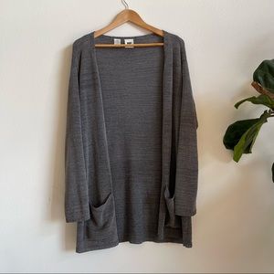 DKNY gray long cardigan
